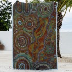 Indigenous Art Throw Rug | Blue Ocean | Natalie Jade